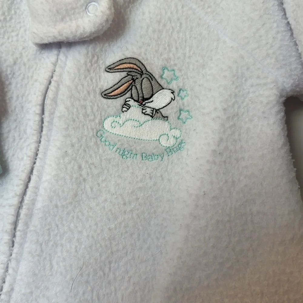 Bugs bunny vintage 1999 sleeper baby w embroidered good night, baby bugs no size